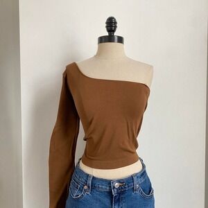 Paxton Brown M/L Ribbed One Shoulder‎ Top NWT 1147